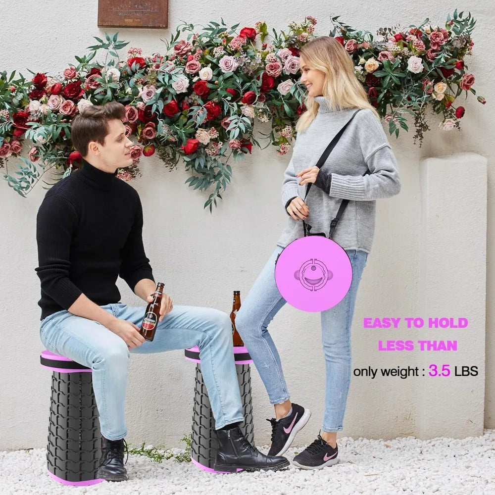 XXL Collapsible Stool with Cushion 19.7"