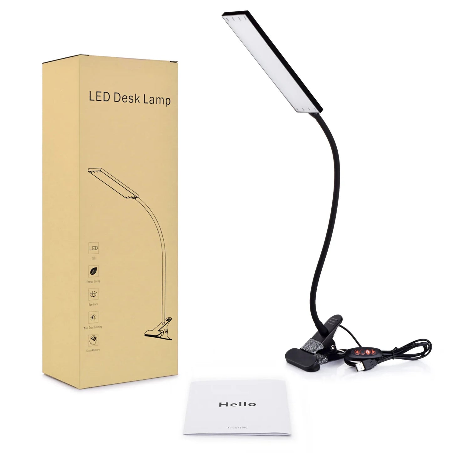 5W LED Clip on Desk Lamp with 3 Modes, Table Lamp