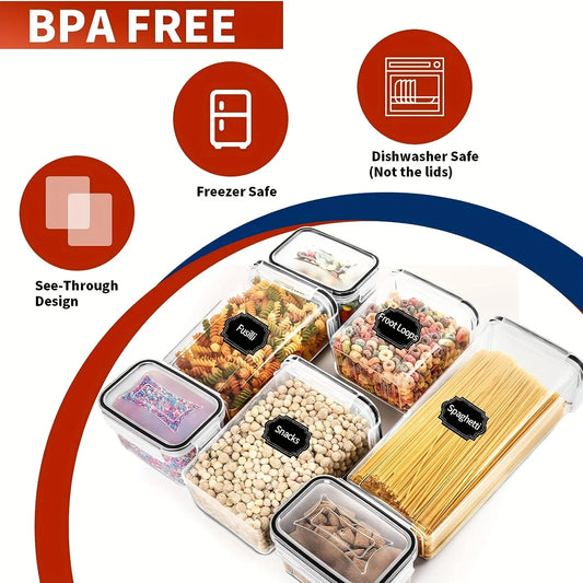 24Piece Airtight BPA-Free Plastic Food Storage Containers Set with 40Labels