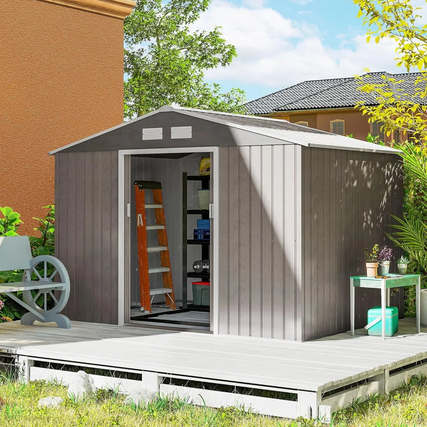 9x6ft Metal Storage And Tool Shed