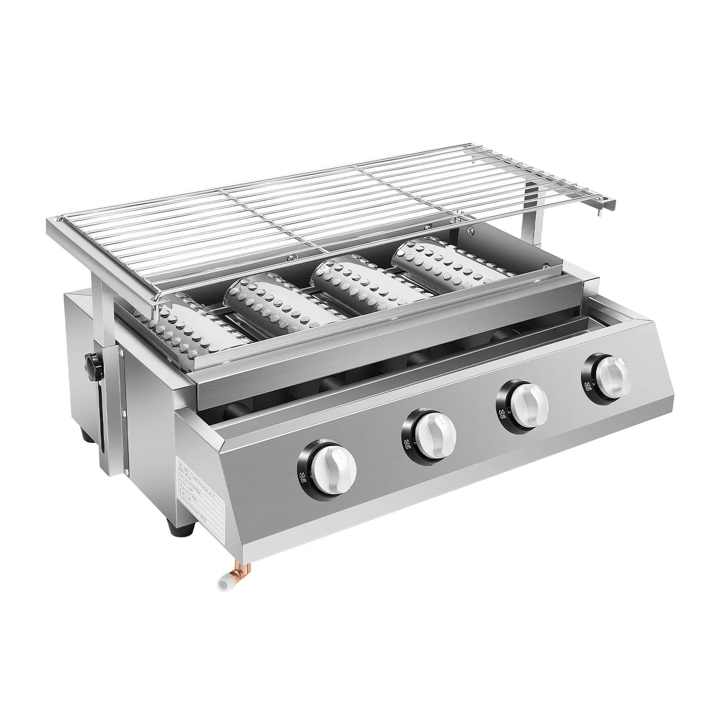 Portable Propane Gas Grill. 4 Burner, Stainless Steel Smokeless, for Outdoor Patio parties