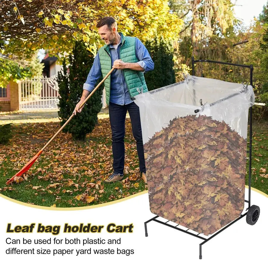 Adjustable 30 to 45 Gallon Outdoor Leaf Bag Stand, for Yard, Lawn