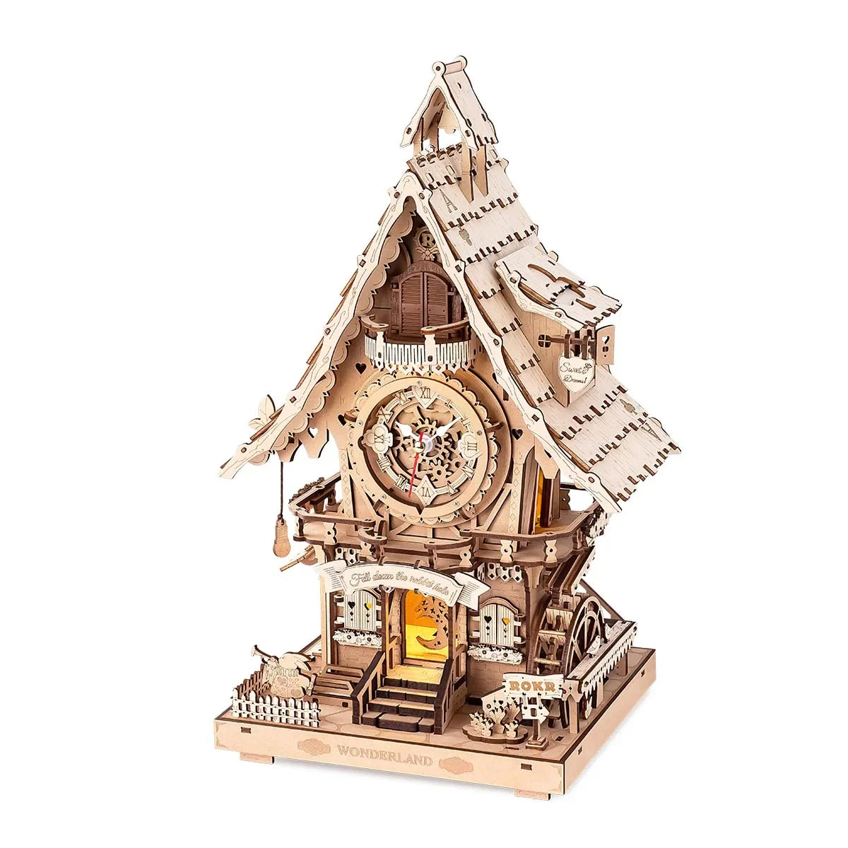 Cuckoo Clock Mechanical 3D Wooden Puzzle Unique Desk Home Decor