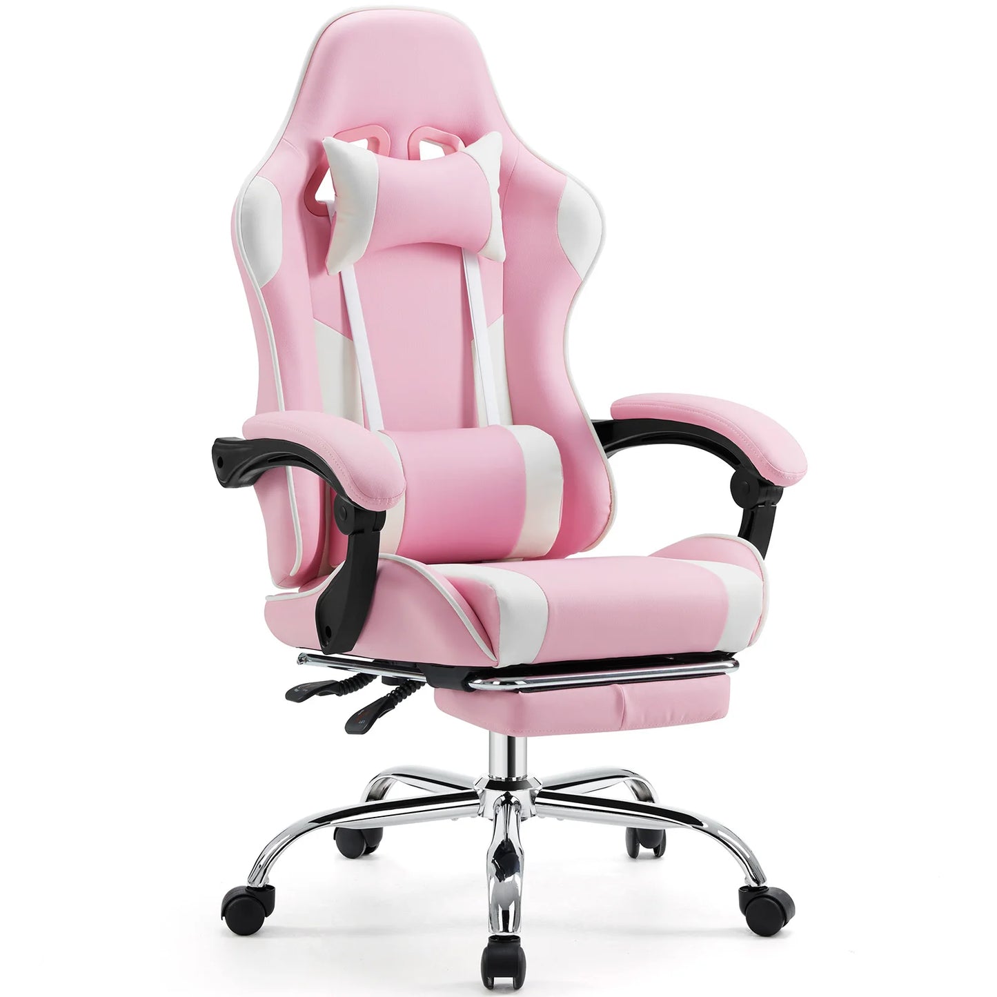 PU Leather Ergonomic Racing style Gaming Chair, Adjustable Swivel with Headrest and Lumbar Support For Office, Computer, gaming Room