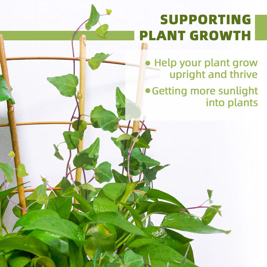 10 Pack Bamboo Trellis For Climbing Plants, Suitable For Potted Plants