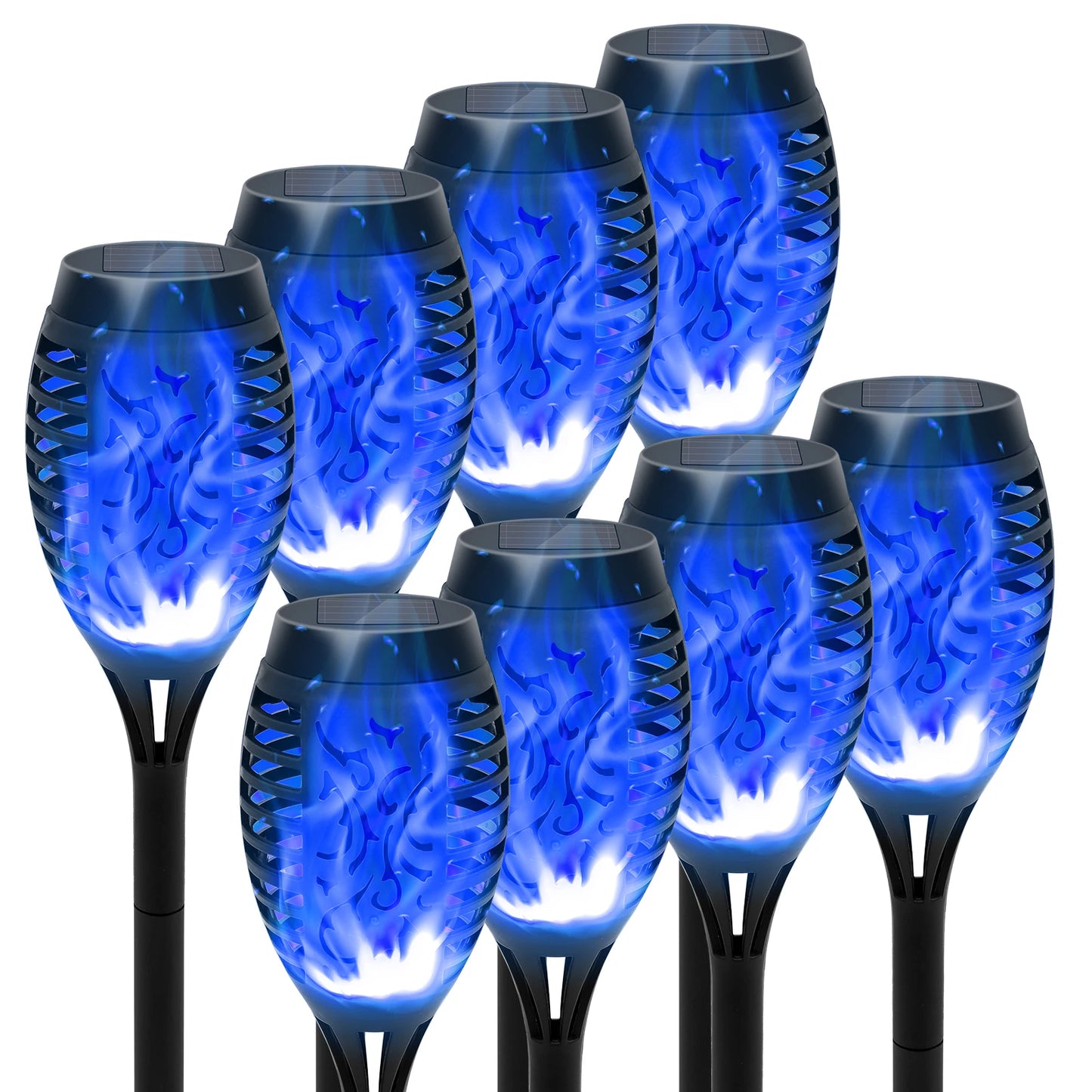4/6/8/12Pcs Solar Powered Flickering Flame LED Torch Light