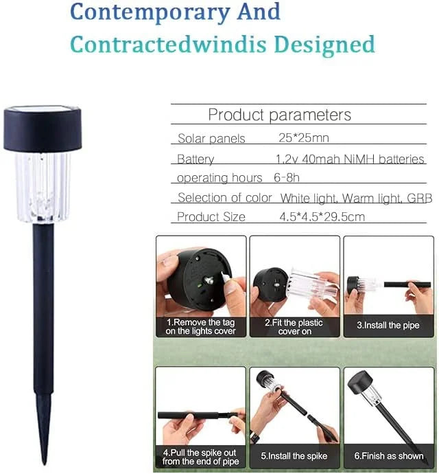 12 Pack solar powered small tube Light