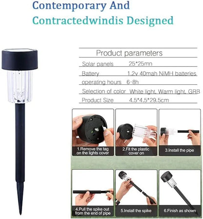 12 Pack solar powered small tube Light