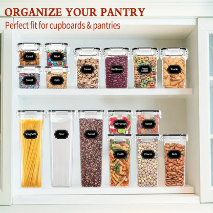 24Piece Airtight BPA-Free Plastic Food Storage Containers Set with 40Labels