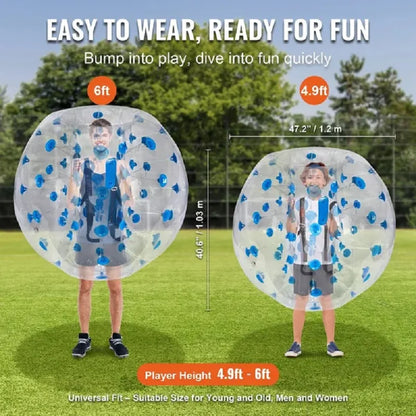 Inflatable Bumper Ball 1-Pack, 4FT/1.2M Human Hamster Ball for Teen & Adult, 0.8mm Thick PVC