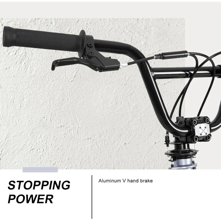 20 inch Freestyle BMX Bike for and Adults, Hi-Ten Steel Frame, 360 Degree Rotor, Freestyle 4 Pegs