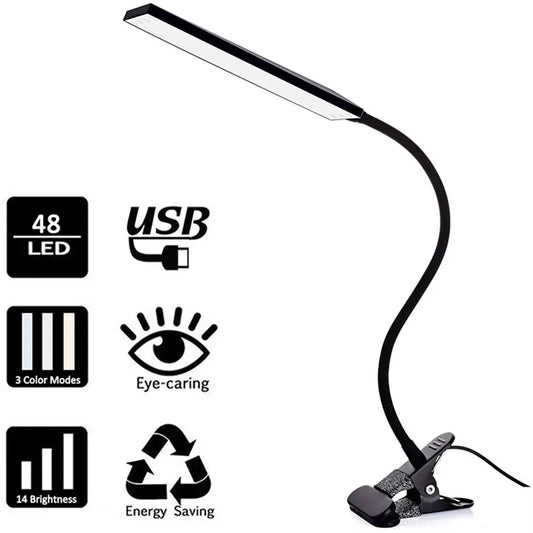 5W LED Clip on Desk Lamp with 3 Modes, Table Lamp