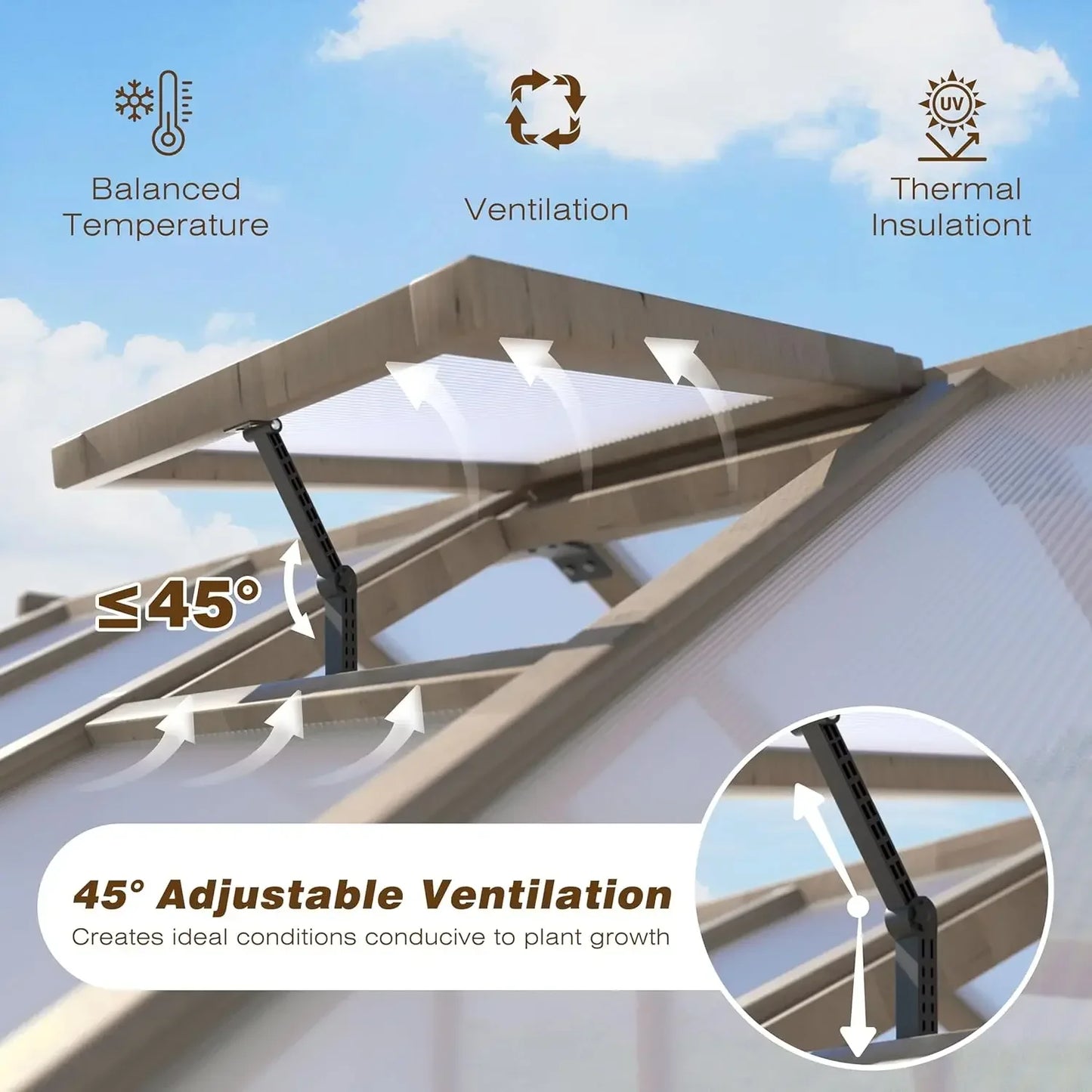 6x10 FT Green House for Outdoor, Walk-in Greenhouse Kit with Lockable Door