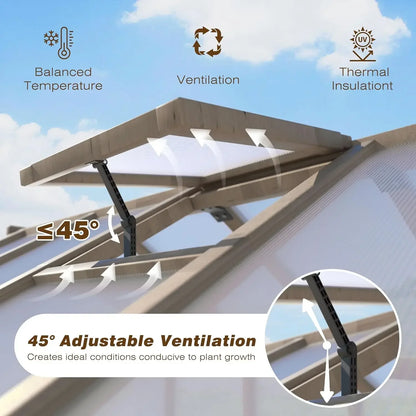 6x10 FT Green House for Outdoor, Walk-in Greenhouse Kit with Lockable Door