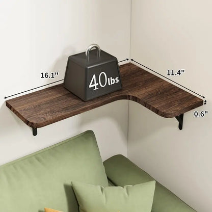 Rustic Wood Floating Corner Shelves Wall Mounted