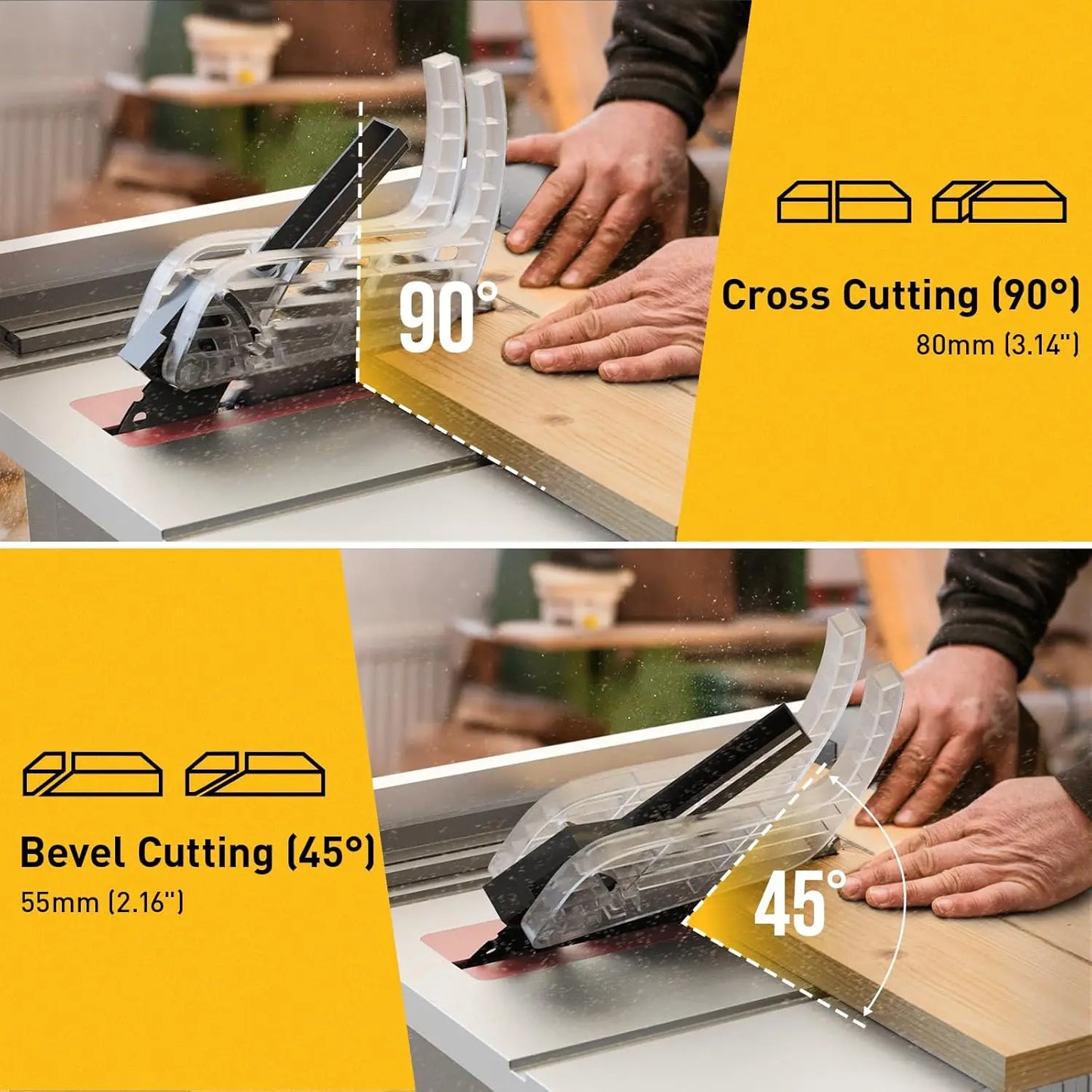 Mini Benchtop 10" Table Saw with 36T Blade for Wood PVC Aluminum Metal Cutting Home Workshop