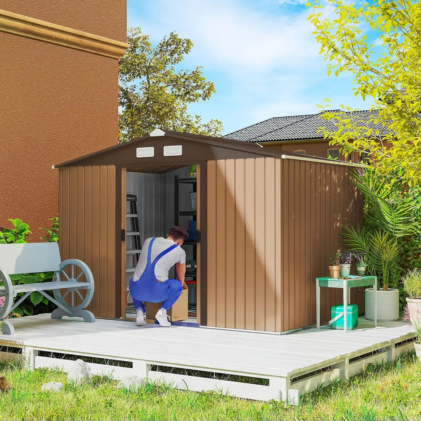 9x6ft Metal Storage And Tool Shed