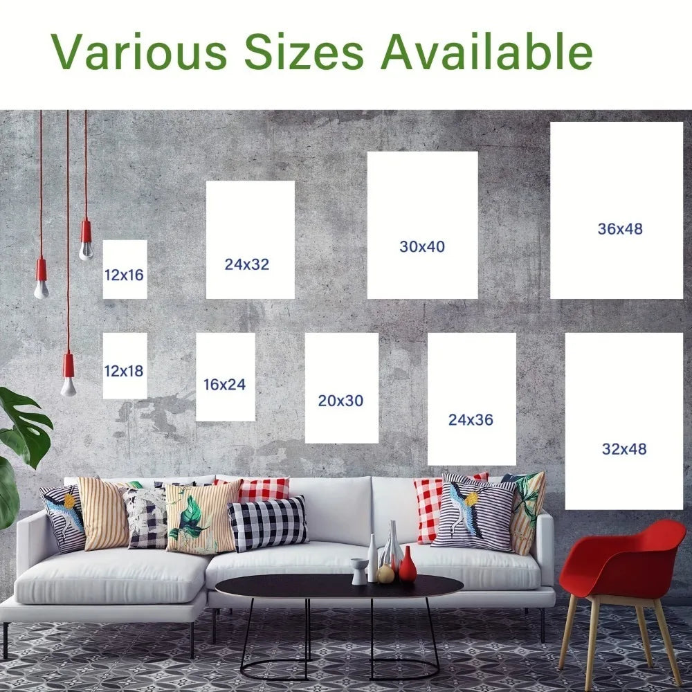 Wooden frame vintage world map canvas wall painting