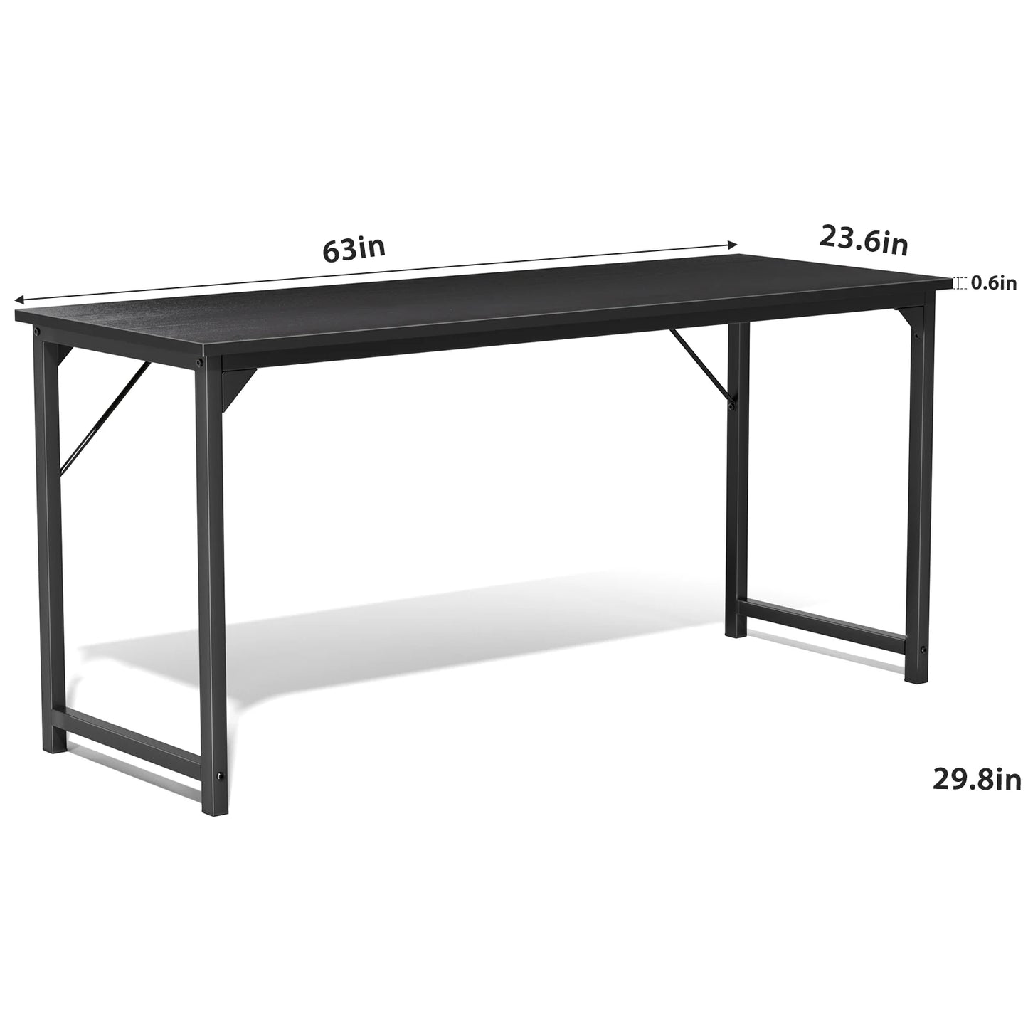 Modern Simple Style Compact Metal Frame Computer, Office, Writing, Study, Gaming Table, Easy Assembly