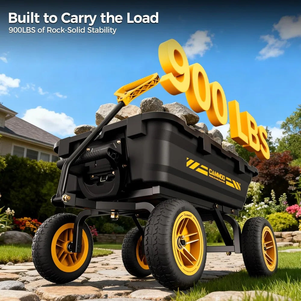 10in Garden Dump Cart, No-Flat Tire 900lb Capacity