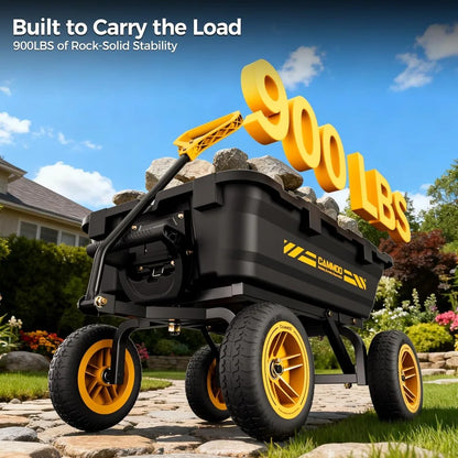 10in Garden Dump Cart, No-Flat Tire 900lb Capacity