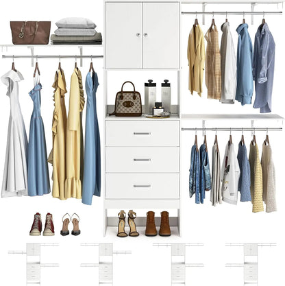 Walk In Closet System with Doors & 3 Shelving Towers