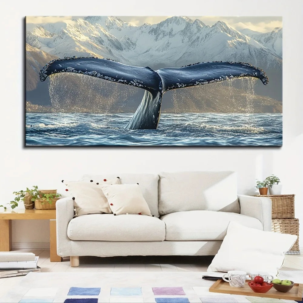 Whale Tail Mural Canvas Art