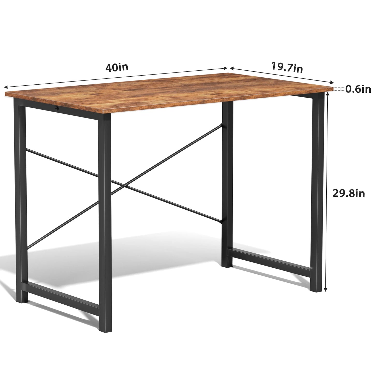 Modern Simple Style Compact Metal Frame Computer, Office, Writing, Study, Gaming Table, Easy Assembly