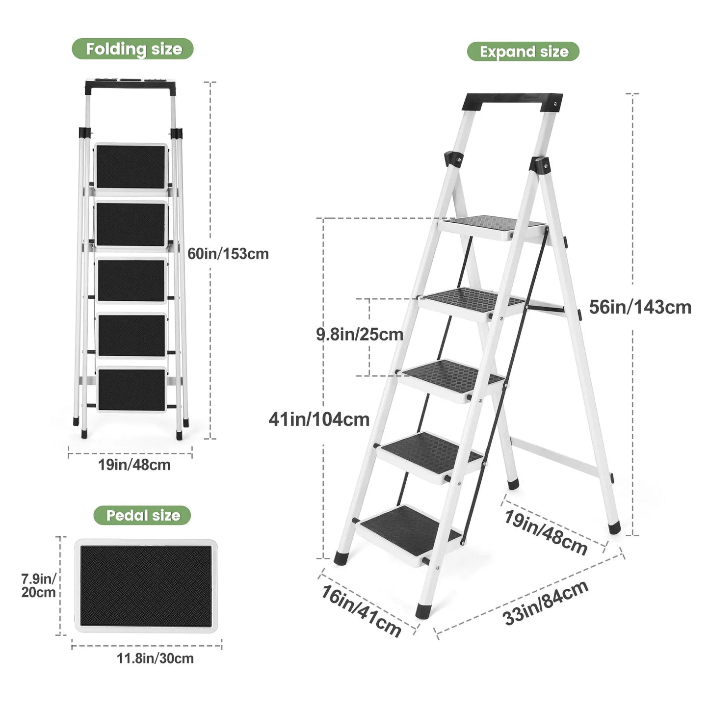 Heavy-Duty Step Ladder with Handrail