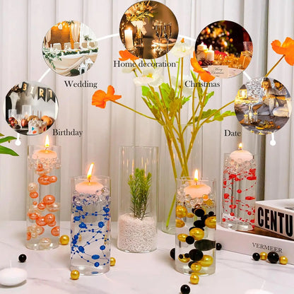 16-Piece Glass Cylinder Vase Set with 24 Floating Candles
