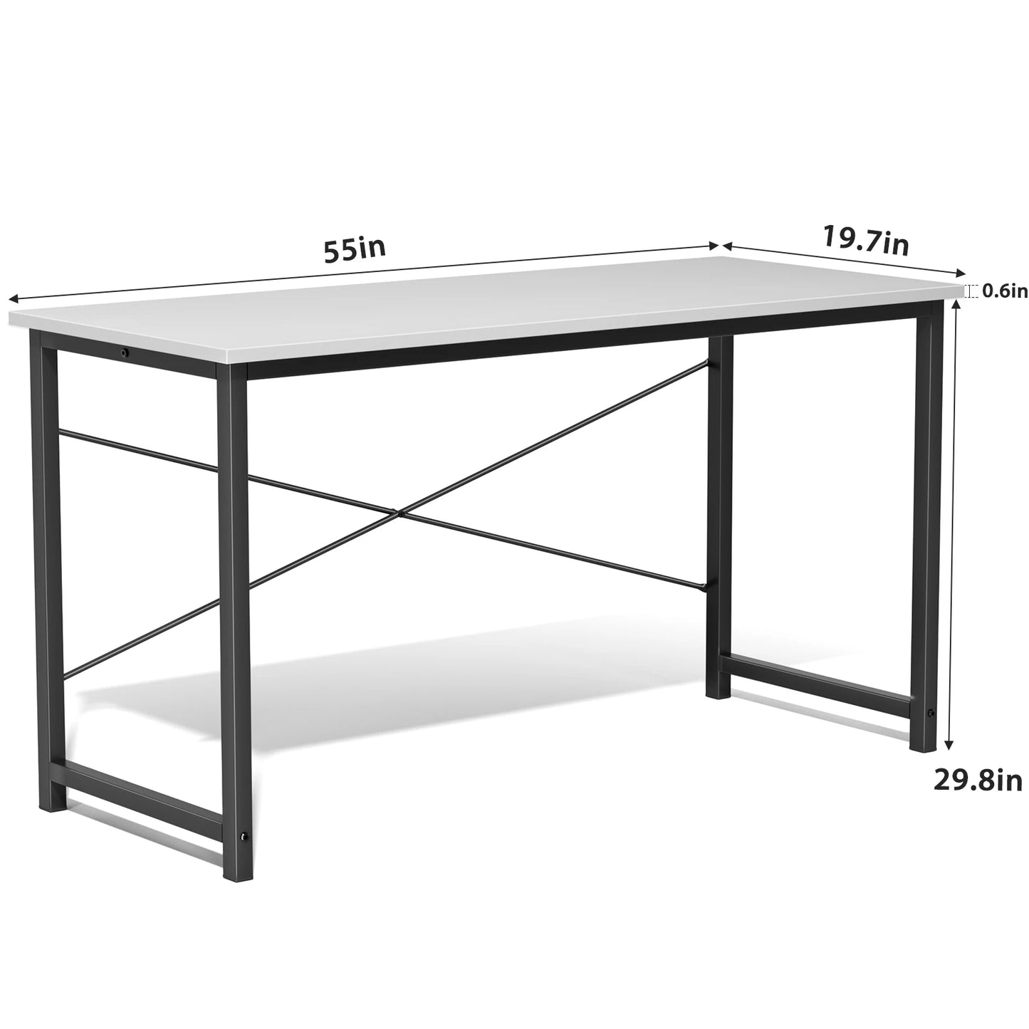 Modern Simple Style Compact Metal Frame Computer, Office, Writing, Study, Gaming Table, Easy Assembly