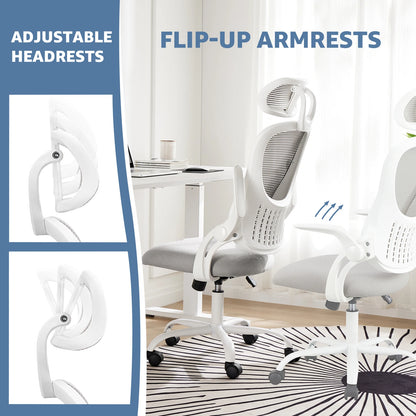Comfortable Ergonomic Mesh Office, Computer Desk, Flip-up Arms Chair