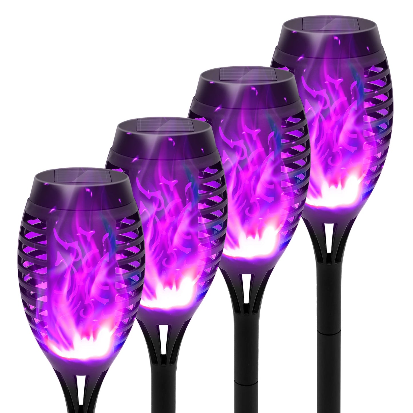 4/6/8/12Pcs Solar Powered Flickering Flame LED Torch Light