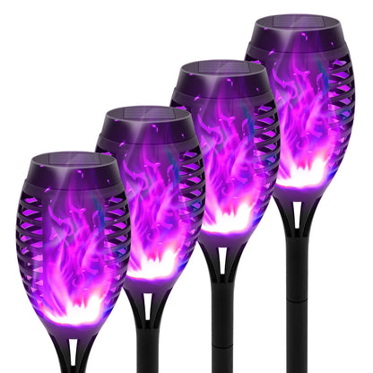 4/6/8/12Pcs Solar Powered Flickering Flame LED Torch Light