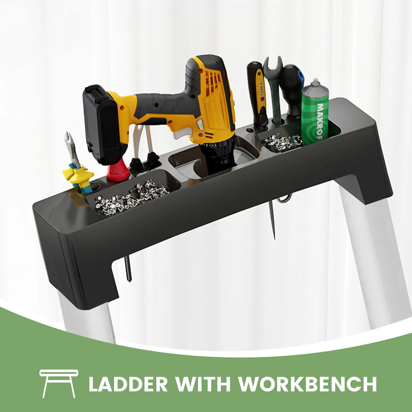 Heavy-Duty Step Ladder with Handrail