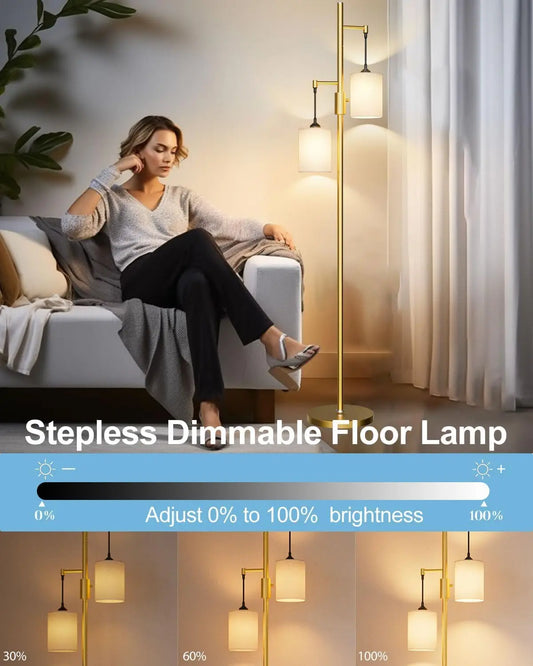 65IN Tree Floor Lamp with Dimmable LED Bulbs, Industrial Design