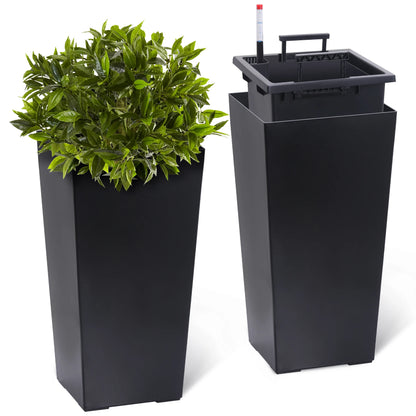 2pcs Front Porch Planter Pots with Drainage Holes Auto Watering