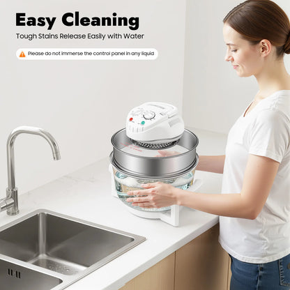 360° Hot Air Circulation Oil-Free Cooker with Grill Rack for Home Kitchen