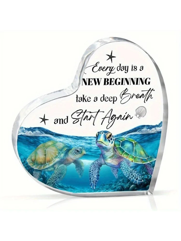 Blue Sea Turtle Acrylic Decor