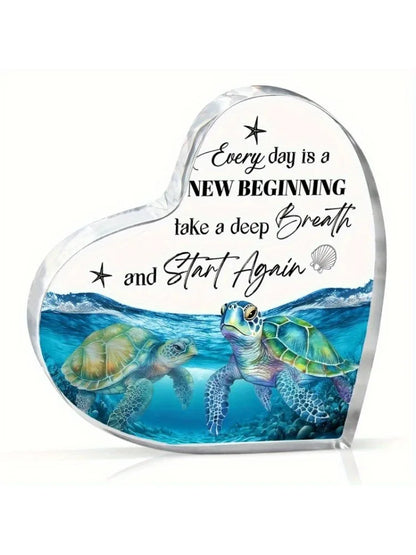 Blue Sea Turtle Acrylic Decor