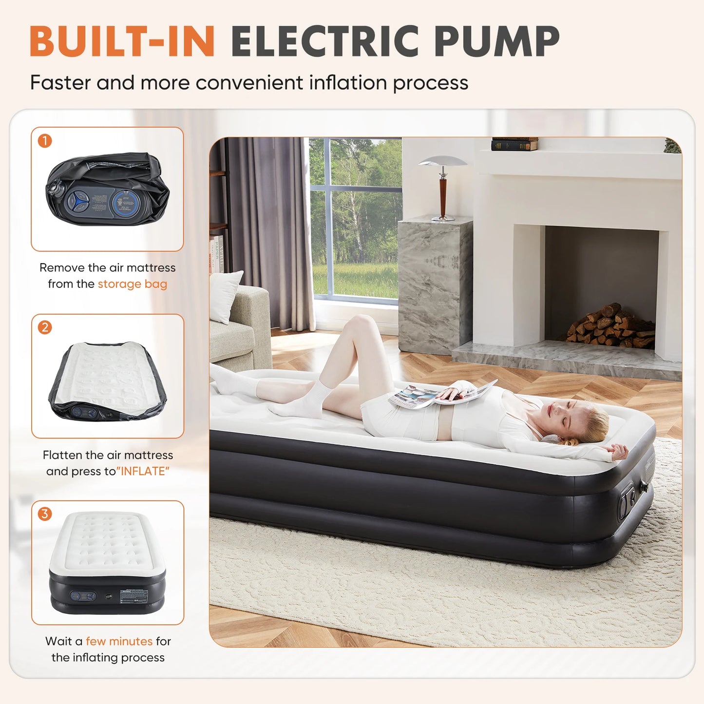 Blow Up Double Height Air Mattress