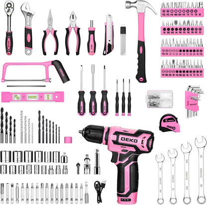 Home Mechanic Toolbox with 12V Power Cordless Drill