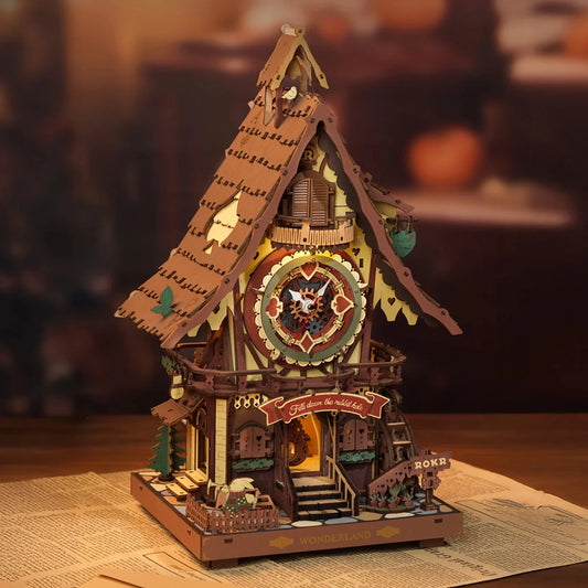 Cuckoo Clock Mechanical 3D Wooden Puzzle Unique Desk Home Decor