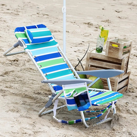 Portable Backpack Folding Chair w/5 Reclining Positions for Adults