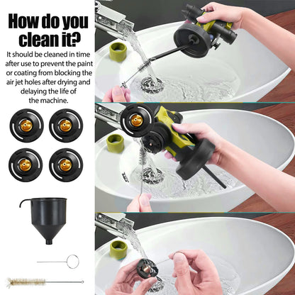 Cordless Paint Sprayer 20v Battery Airless Spray Gun 2.5mm Tool Only