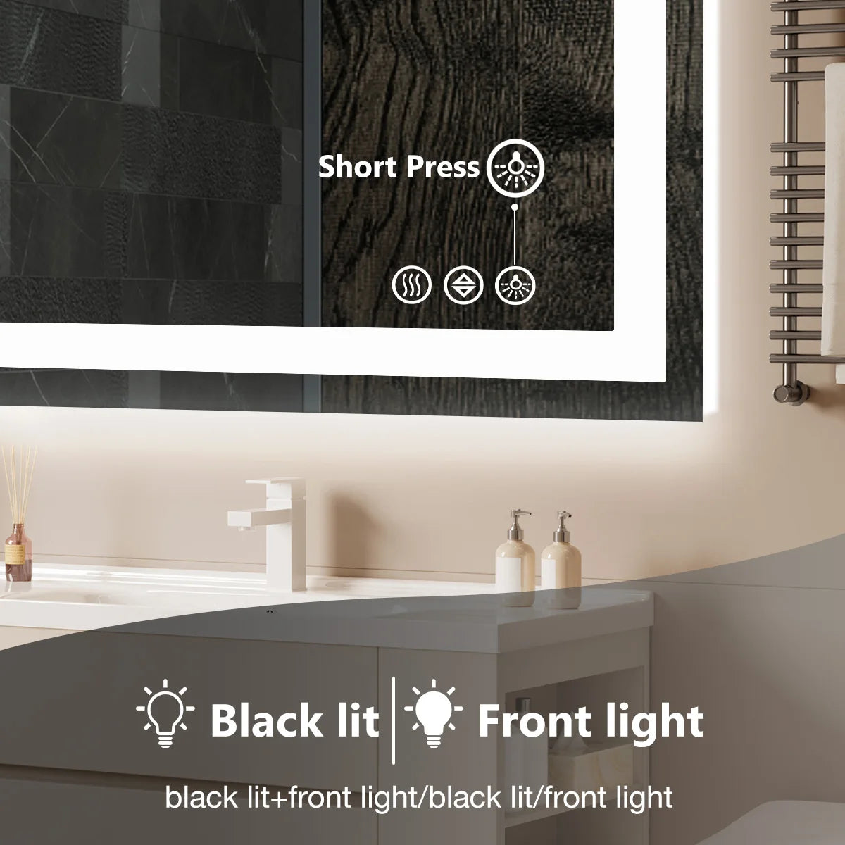 LED Bathroom Vanity Mirror Front Light and Backlit