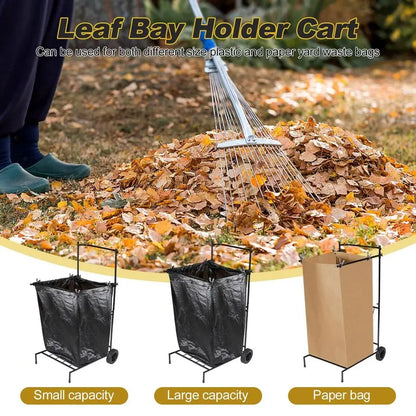 Adjustable 30 to 45 Gallon Outdoor Leaf Bag Stand, for Yard, Lawn
