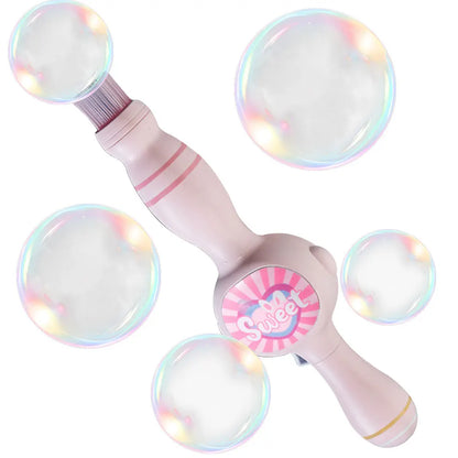 Portable Bubble Maker, Elastic Smoke Bubble Machine, Automatic Bubble Blower for Kids