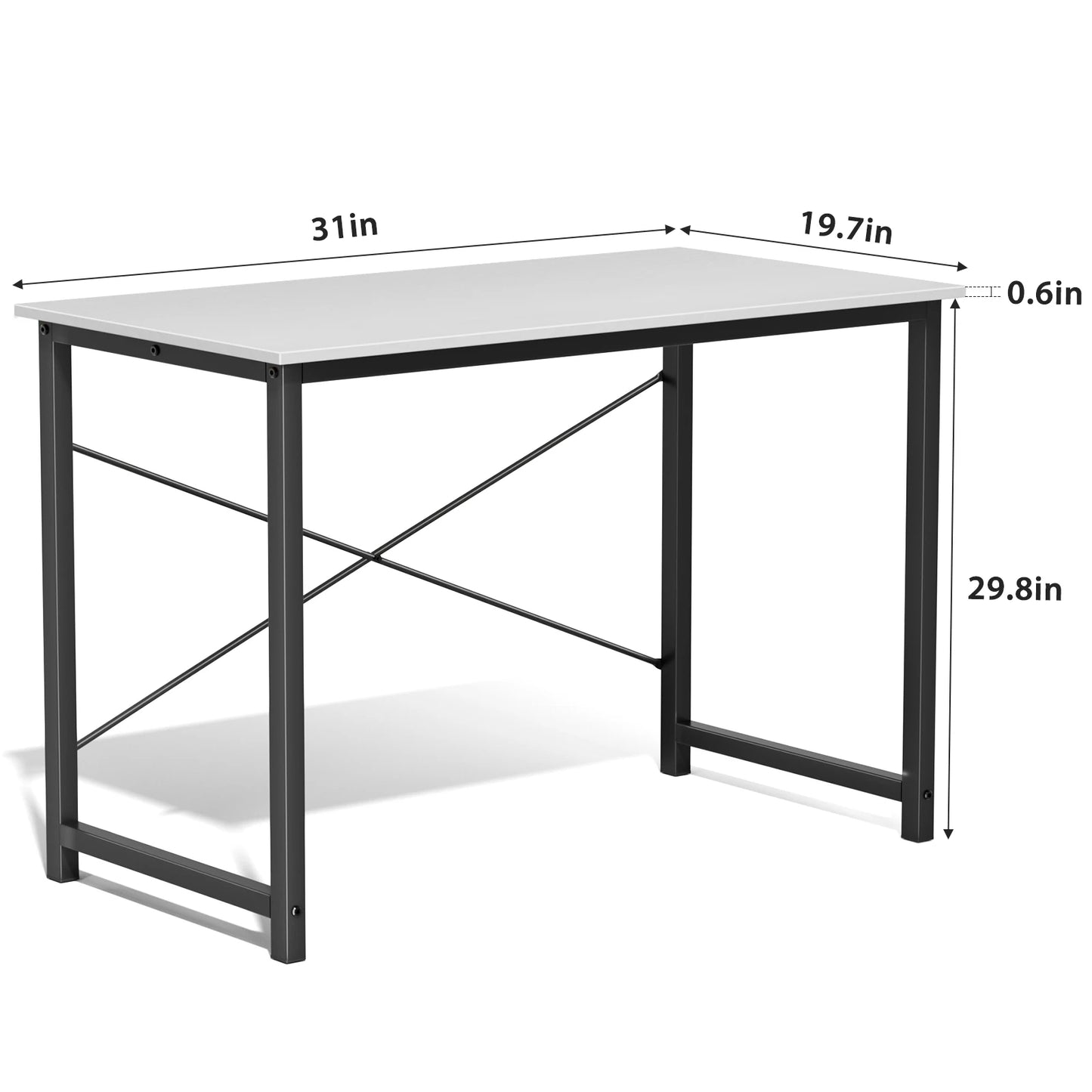 Modern Simple Style Compact Metal Frame Computer, Office, Writing, Study, Gaming Table, Easy Assembly