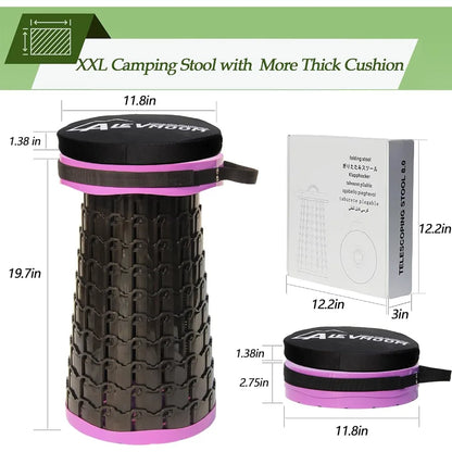 XXL Collapsible Stool with Cushion 19.7"